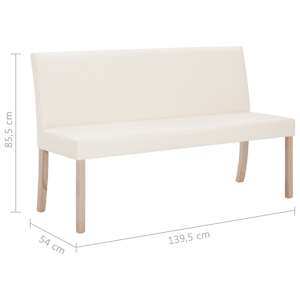 Lavice 139,5 cm krémová umělá kůže - obrázek 8