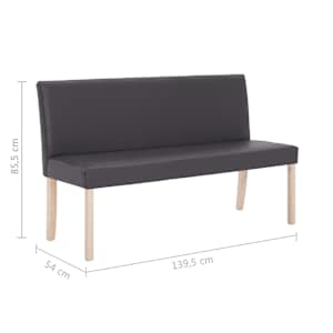 Lavice 139,5 cm šedá umělá kůže - obrázek 8