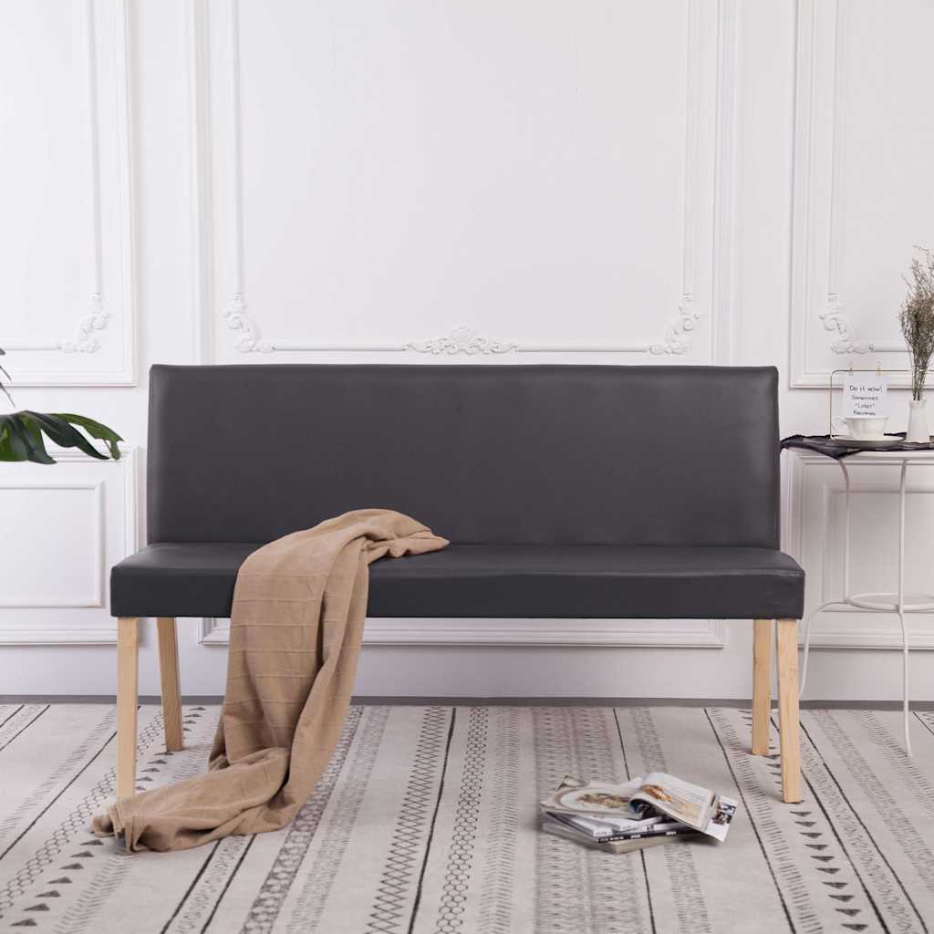 vidaXL Sitzbank 139,5 cm Grau Kunstleder