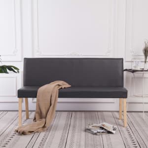 Lavice 139,5 cm šedá umělá kůže - obrázek 1