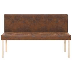 vidaXL Banc 139,5 cm Marron Similicuir daim