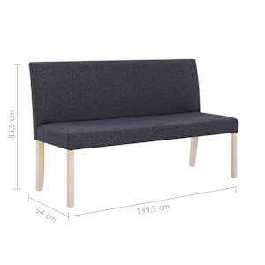 Lavice 139,5 cm tmavě šedá polyester - obrázek 8
