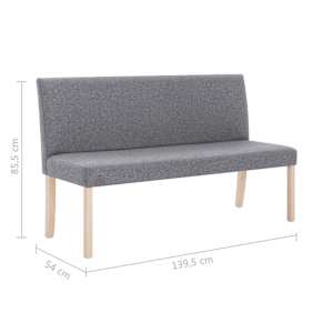Lavice 139,5 cm světle šedá polyester - obrázek 8