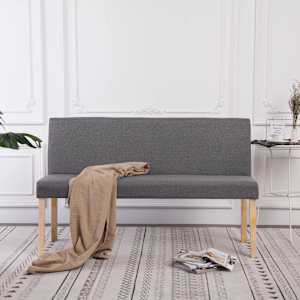 Lavice 139,5 cm světle šedá polyester - obrázek 1