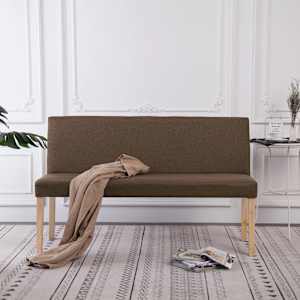 Lavice 139,5 cm hnědá polyester - obrázek 1