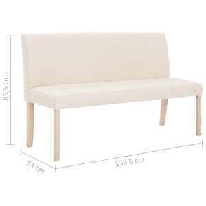 Lavice 139,5 cm krémová polyester - obrázek 8