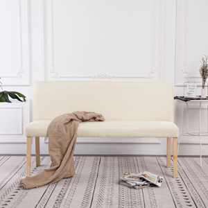 Lavice 139,5 cm krémová polyester - obrázek 1