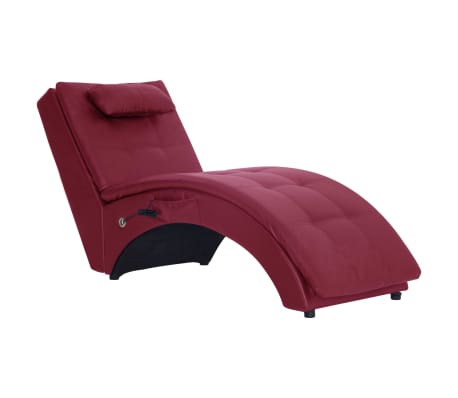 vidaXL Chaise longue de massage avec oreiller Rouge bordeaux Similicuir vidaXL Chaise longue de massage avec oreiller Rouge bordeaux Similicuir