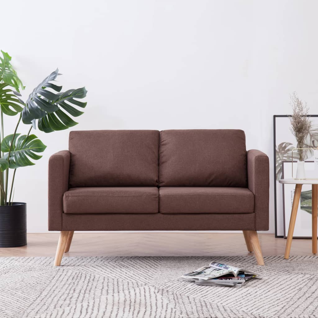 vidaXL 2-Sitzer-Sofa Stoff Braun