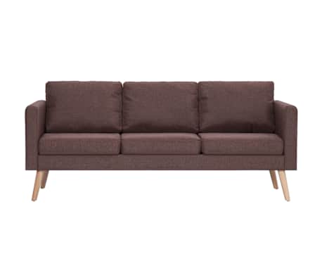 vidaXL Canap&eacute; &agrave; 3 places tissu marron