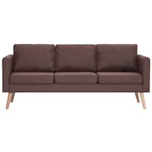 vidaXL Canap&eacute; &agrave; 3 places tissu marron