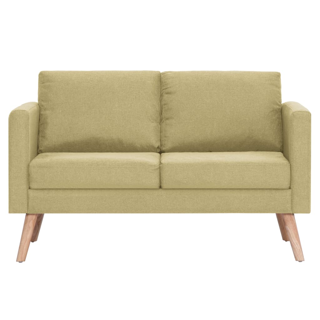 vidaXL 2-местен диван, текстил, зелен
