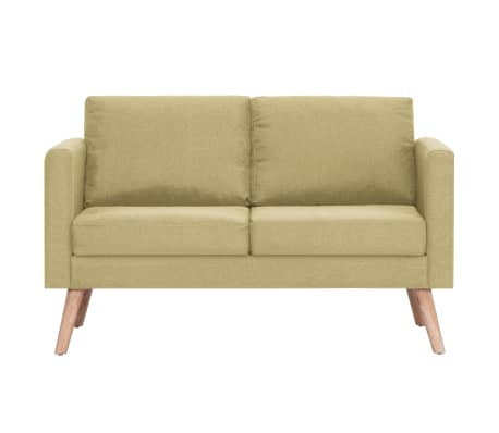 vidaXL 2-местен диван, текстил, зелен