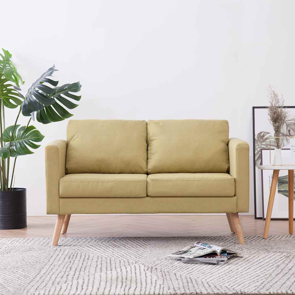 vidaXL 2-Sitzer-Sofa Stoff Grün