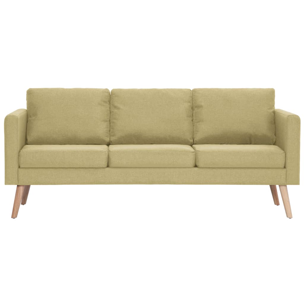 vidaXL 3-osobowa sofa tapicerowana tkaniną, zielona