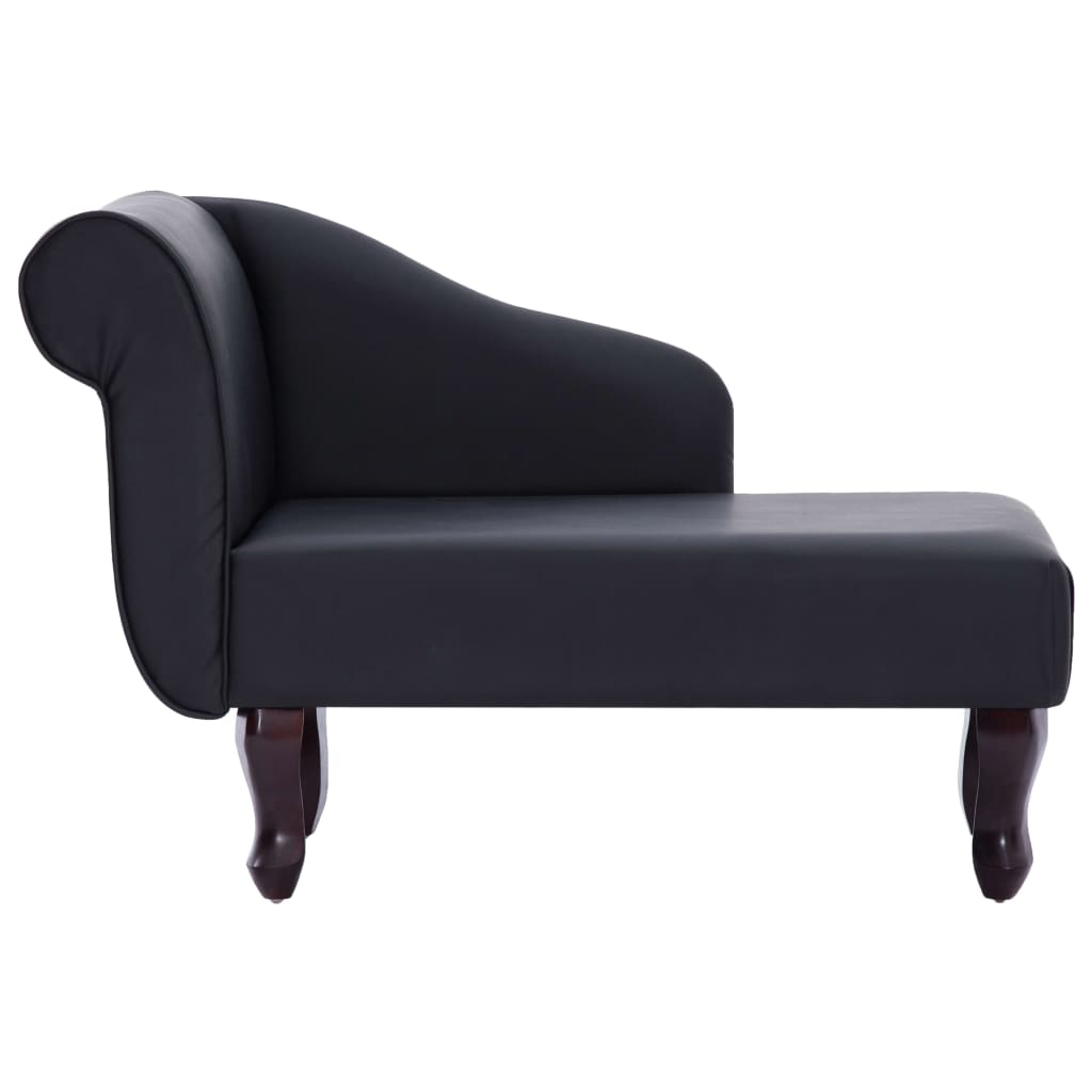 vidaXL Chaise longue Noir Similicuir