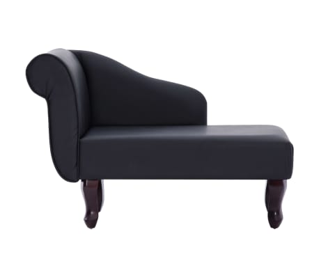 vidaXL Chaise longue kunstleer zwart