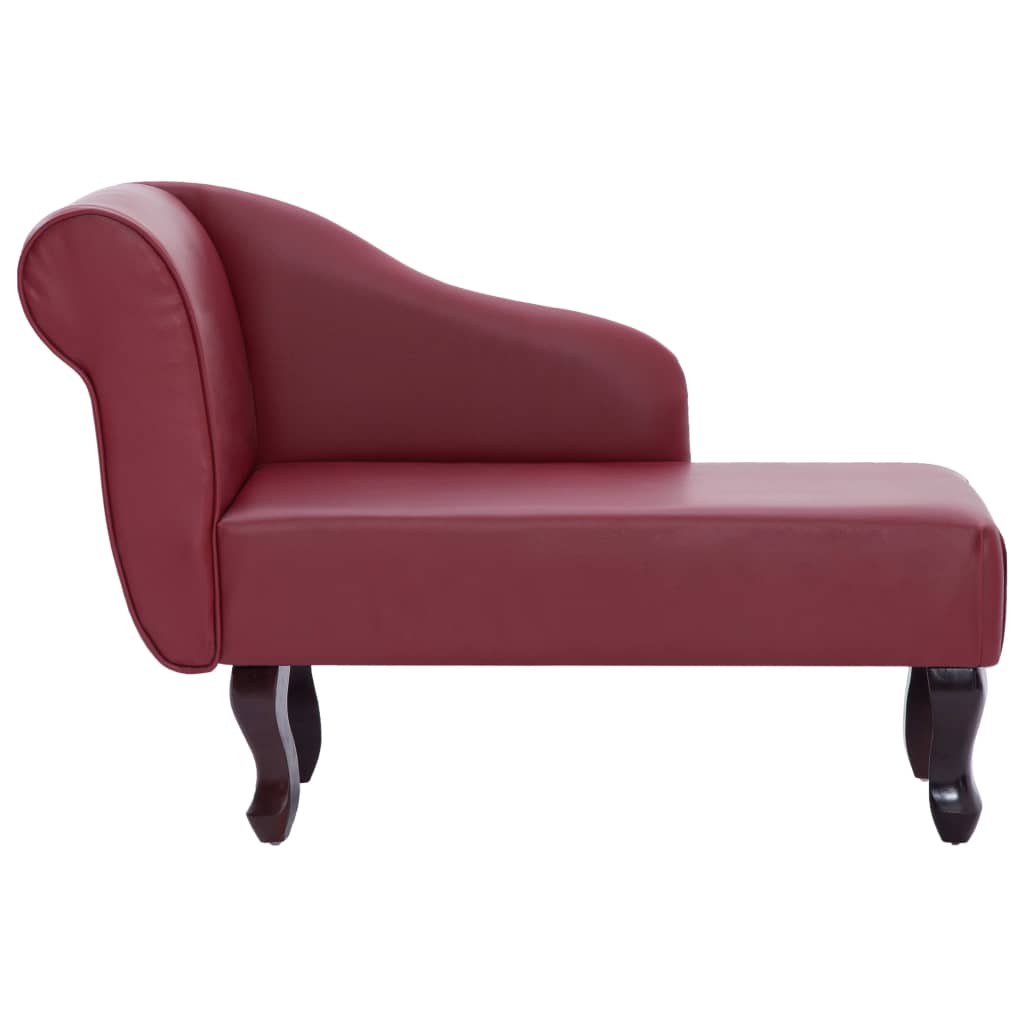 vidaXL Chaise longue Rouge bordeaux Similicuir