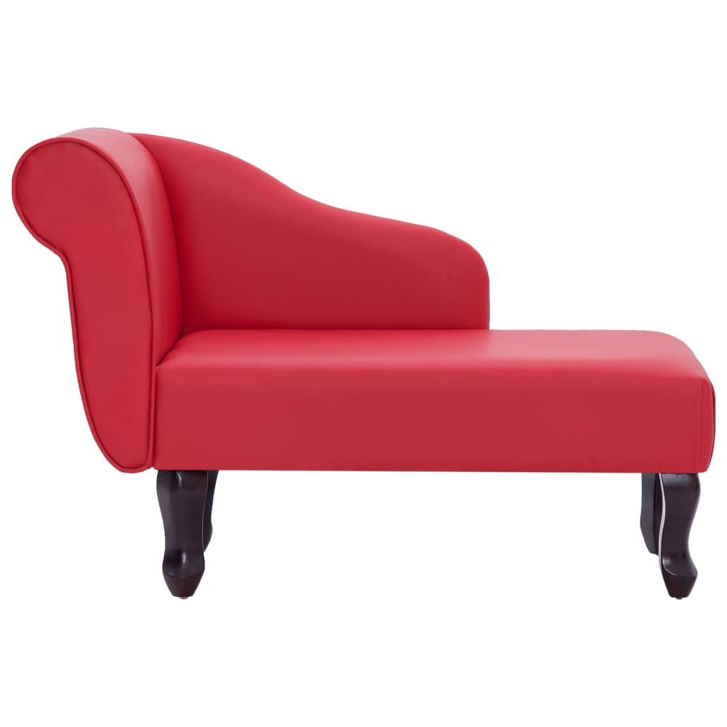 vidaXL Chaise longue Rouge Similicuir