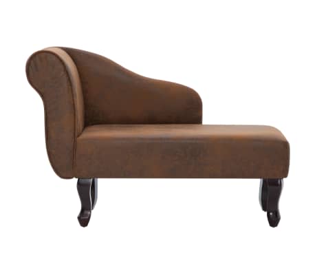 vidaXL Chaise longue kunstsuède bruin