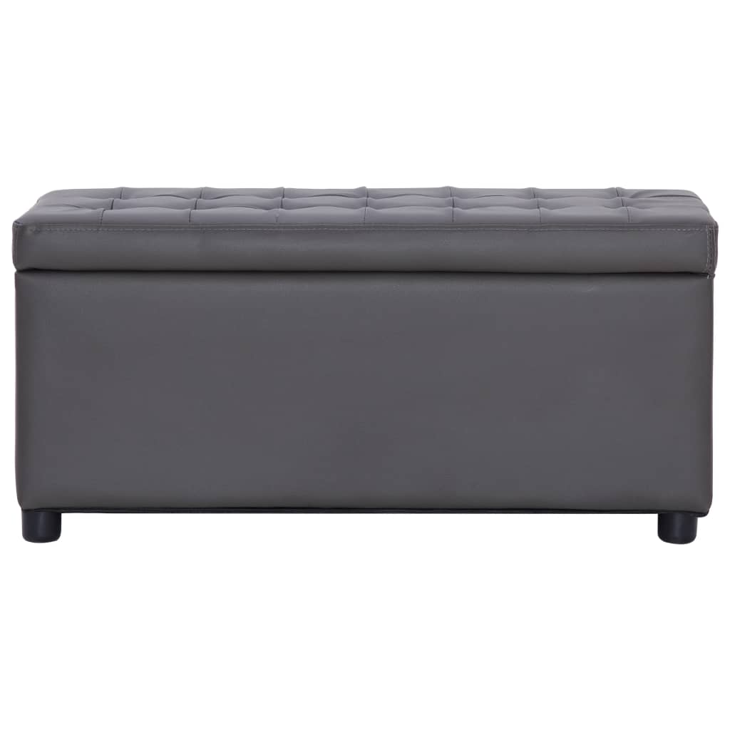 

vidaXL Opberghocker 87,5 cm kunstleer grijs
