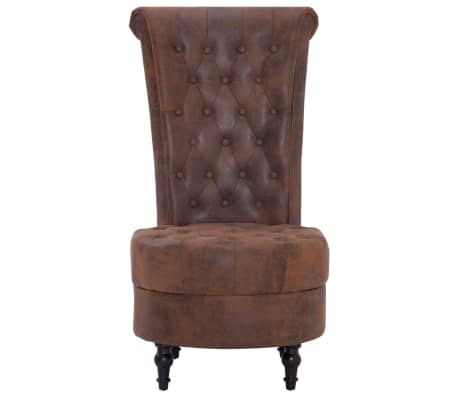 vidaXL barna magas háttámlájú művelúr szék