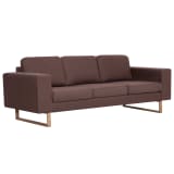 vidaXL Trivietė sofa, ruda, audinys