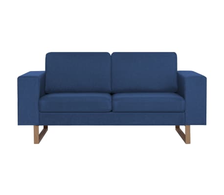 vidaXL Canap&eacute; &agrave; 2 places tissu bleu