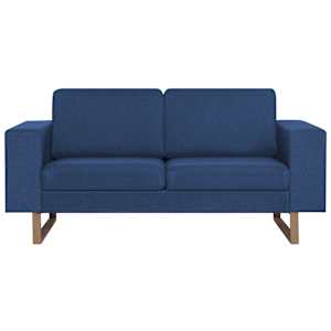 vidaXL Canap&eacute; &agrave; 2 places tissu bleu