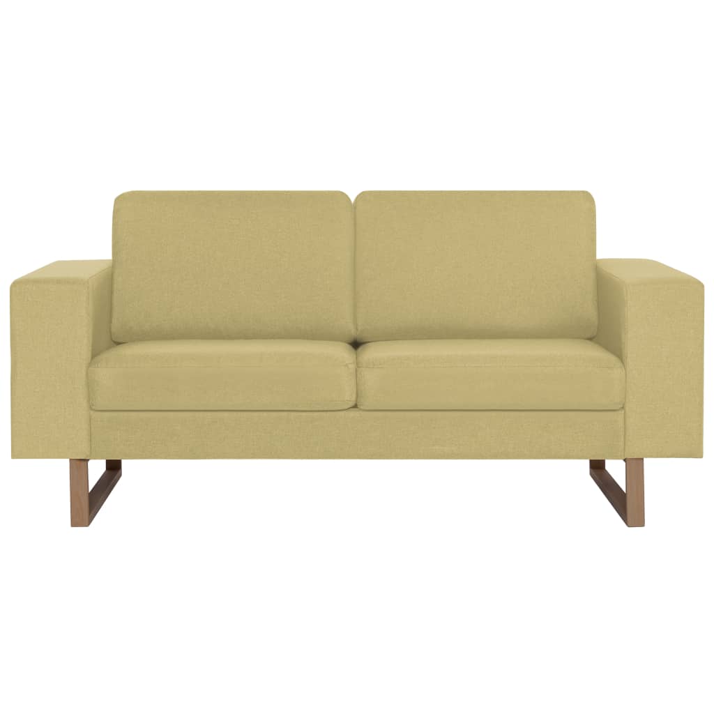 vidaXL Dvivietė sofa, žalia, audinys