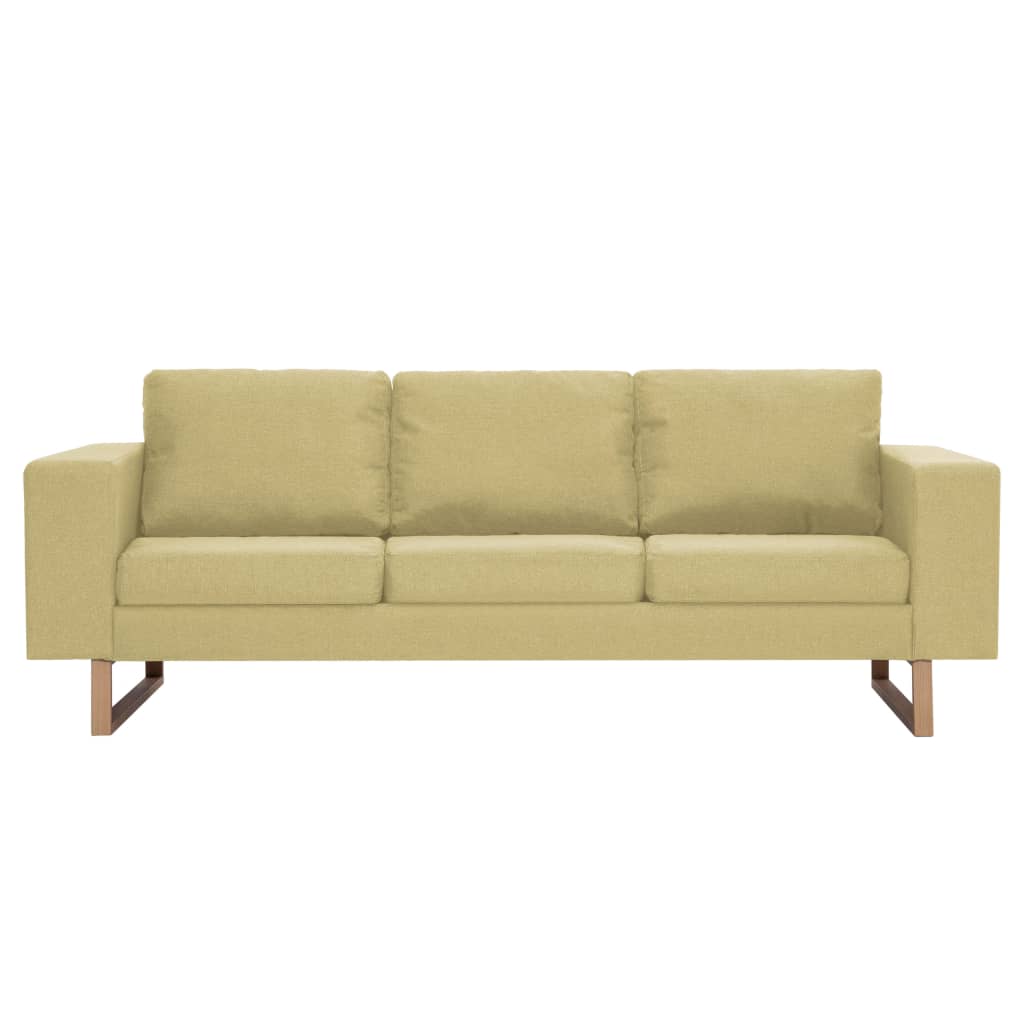 vidaXL Trivietė sofa, žalia, audinys