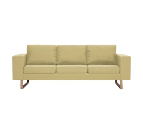 vidaXL 3-osobowa sofa tapicerowana tkaniną, zielona