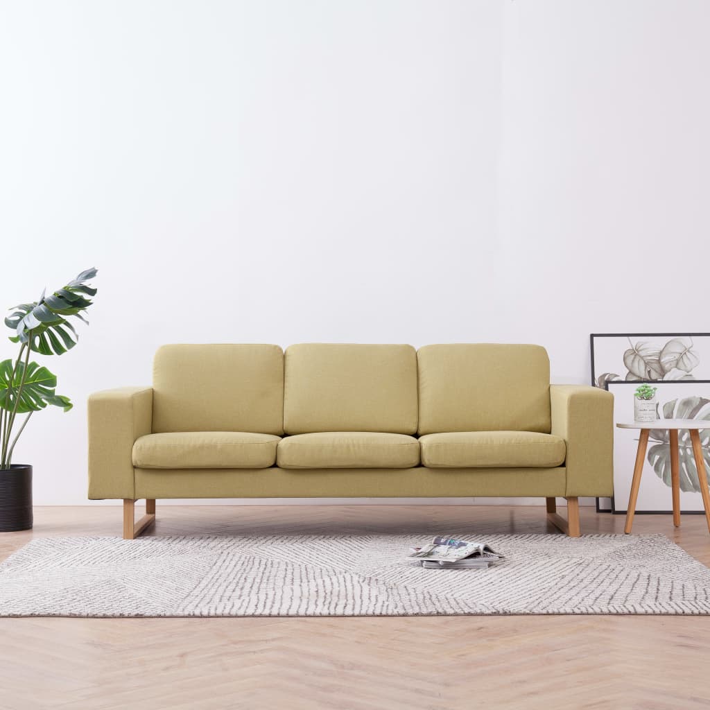 vida XL 3-Sitzer-Sofa Stoff Grün