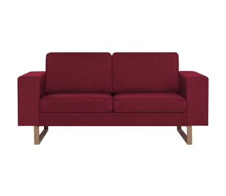vidaXL 2-personers sofa i stof rødvinsfarvet