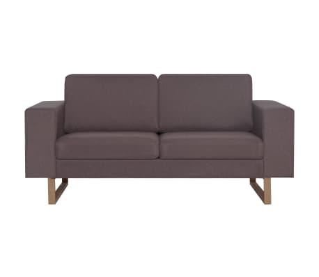vidaXL 2-местен диван, текстил, таупе