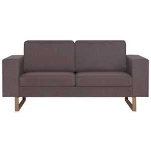 vidaXL Dvivietė sofa, taupe spalvos, audinys