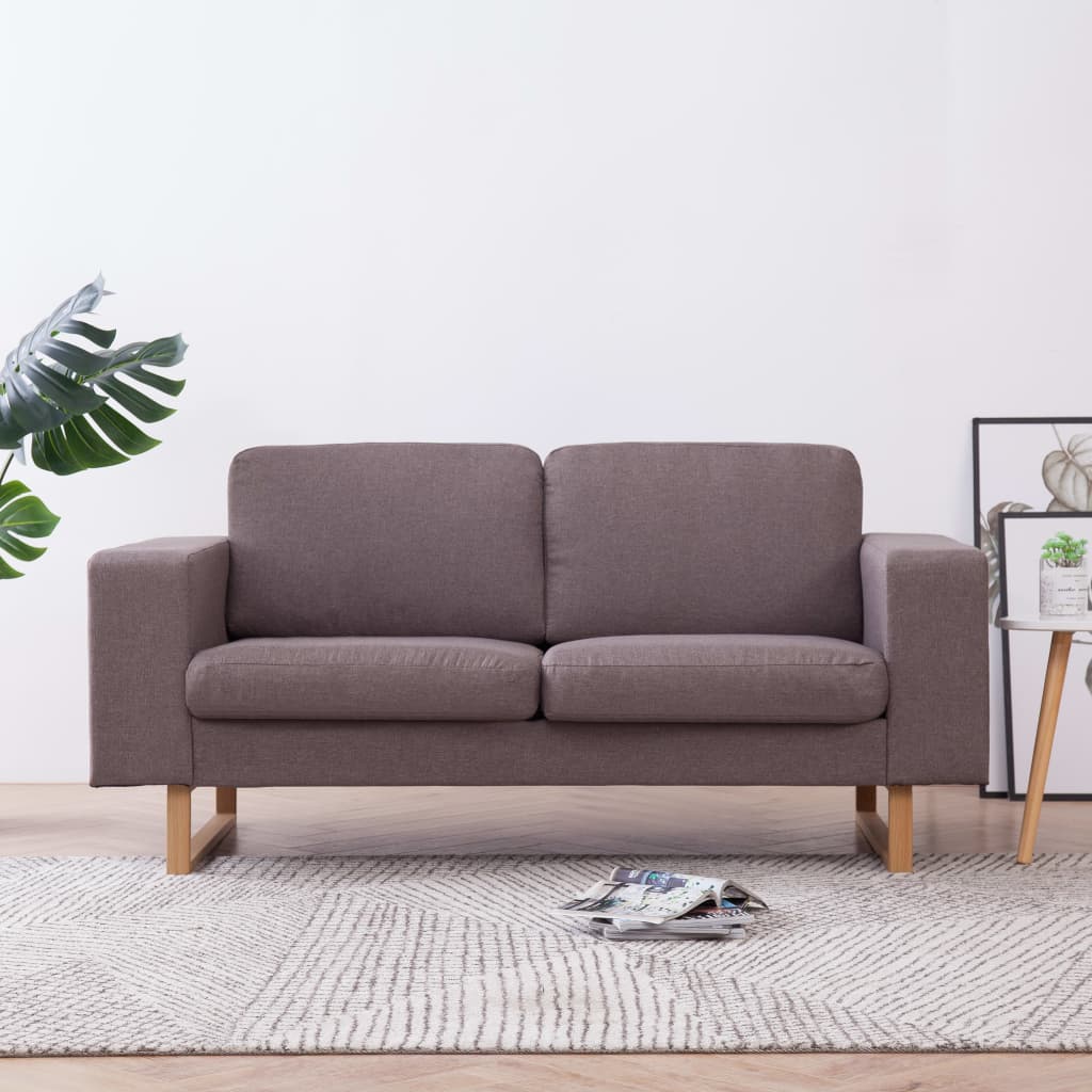 vidaXL 2-Sitzer-Sofa Stoff Taupe