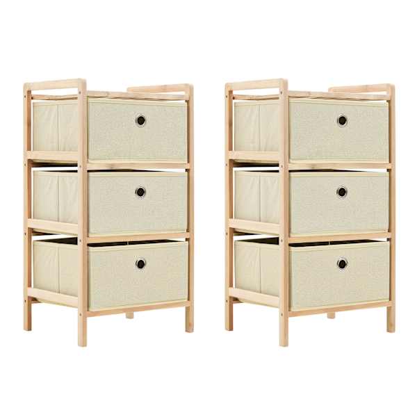 vidaXL hoiuriiulid 3 riidest korviga, 2 tk, seedripuu, beež