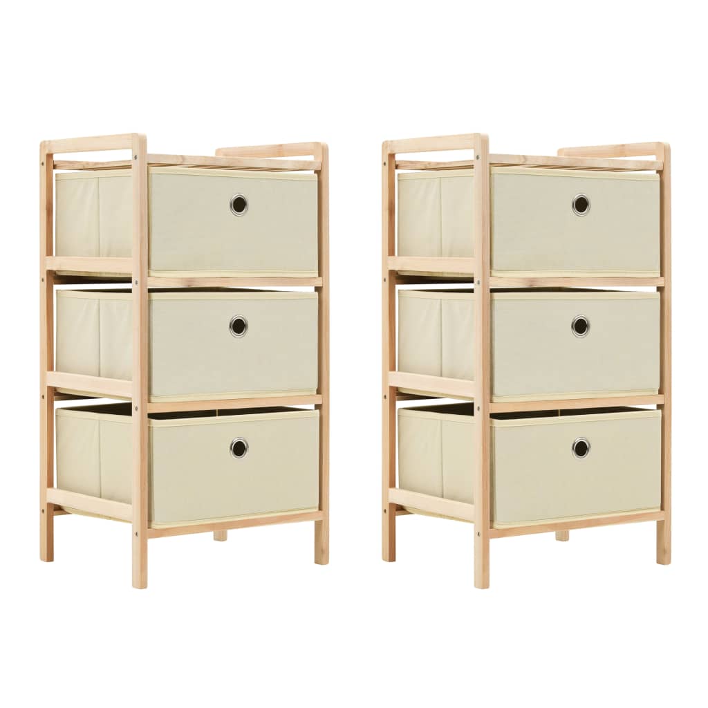  Storage Rack with Baskets Storage Basket Drawer Unit Cedar Wood Beige vidaXL