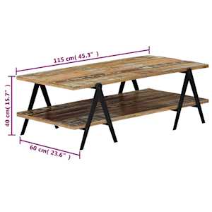 Konferenční stolek 115 x 60 x 40 cm masivní recyklované dřevo - obrázek 7