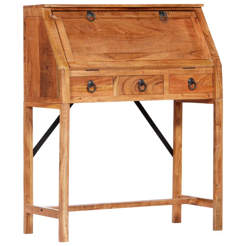 Schrijftafel 90x40x107cm massief acaciahout image 13