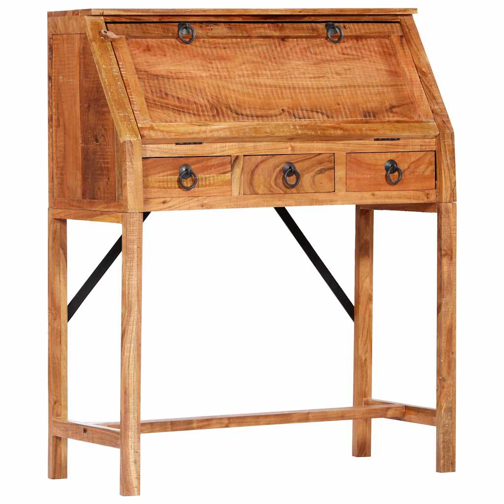 Skrivebord massivt akacietræ 90 x 40 x 107 cm - Billede 3