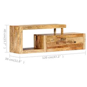 TV stolek 120 x 30 x 40 cm masivní mangovníkové dřevo - obrázek 10