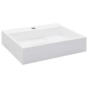vidaXL valamu 50 x 38 x 13 cm mineraalvalatis/marmorvalatis, valge