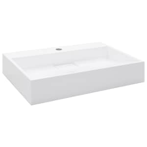 Umyvadlo 60 x 38 x 11 cm minerální/mramorový kompozit bílé - obrázek 2