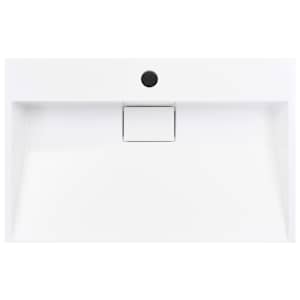 Umyvadlo 60 x 38 x 11 cm minerální/mramorový kompozit bílé - obrázek 4