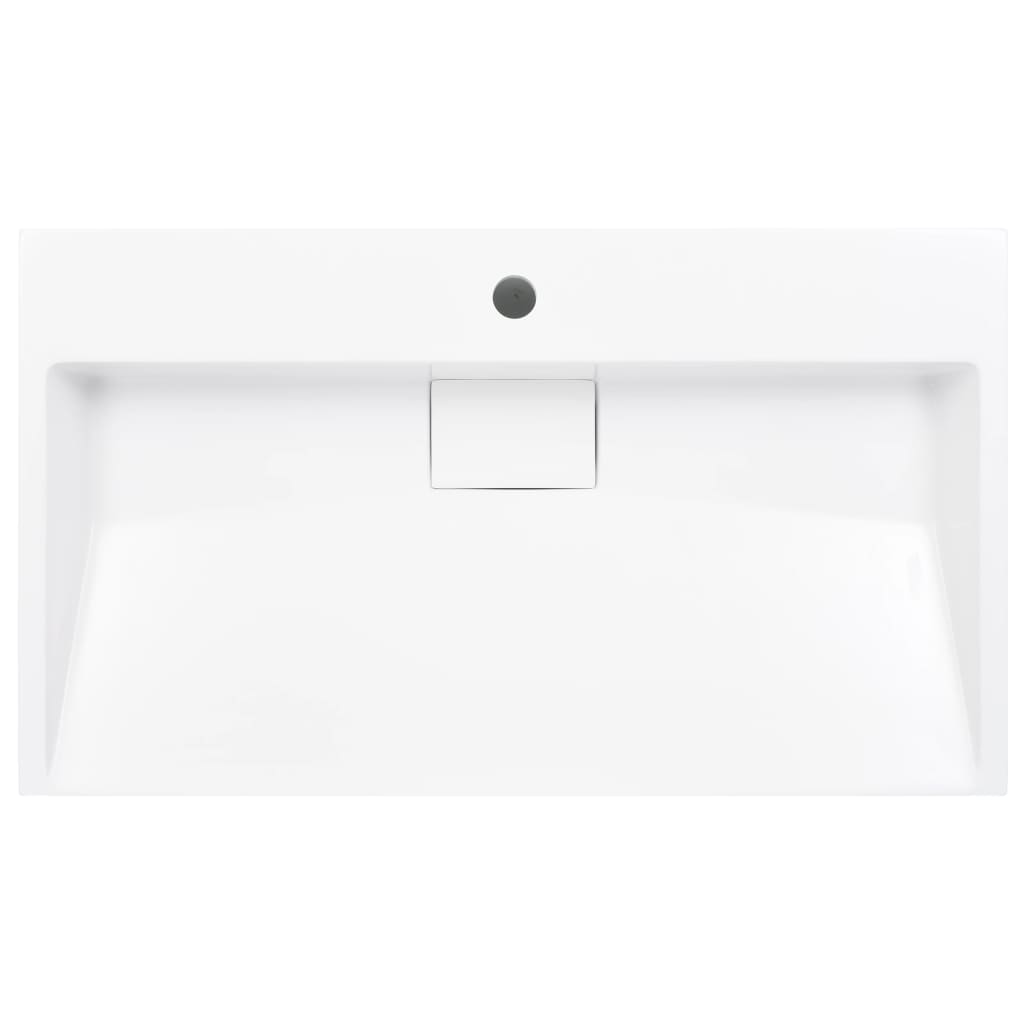 Fehér ásványöntvény/márványöntvény mosdókagyló 80x46x11 cm 