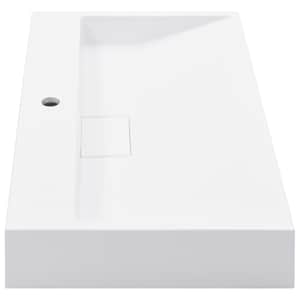 Umyvadlo 80 x 46 x 11 cm minerální/mramorový kompozit bílé - obrázek 5
