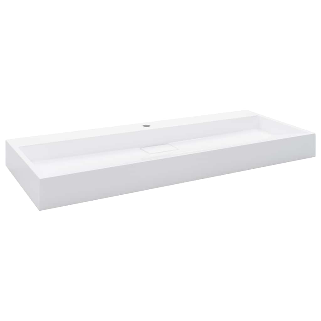 VidaXL Wastafel 120x46x11 Cm Mineraal Gegoten/marmer Gegoten Wit