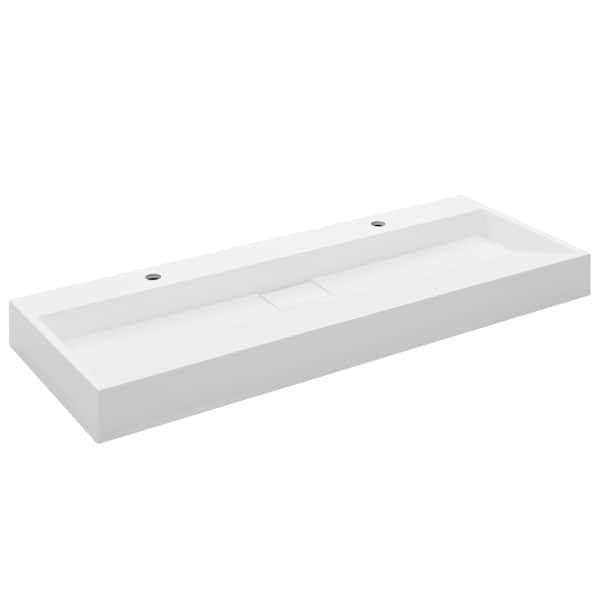 vidaXL valamu 120 x 46 x 11 cm mineraalvalatis/marmorvalatis, valge